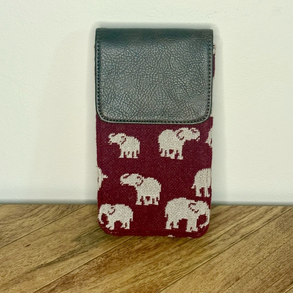 Thirty one Elephant Patterned Phone Case - Red and Gray mini travel bag boho